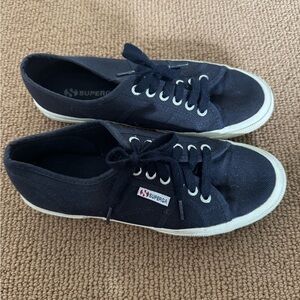 Superga Navy Blue Canvas Sneakers
